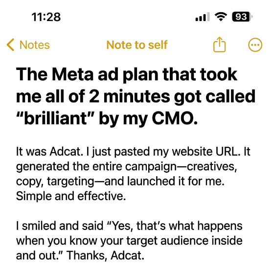 Ad creative built by AdCat